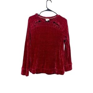 Knox Rose burgundy red long sleeve sweater comfy cozy fall winter vibrant medium